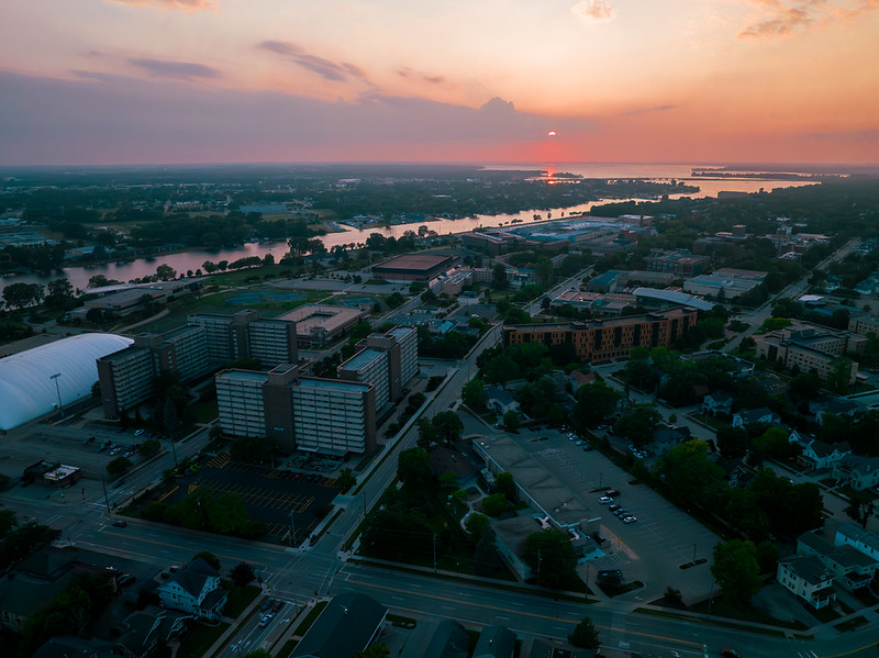 Aerial of UWO at Sunset