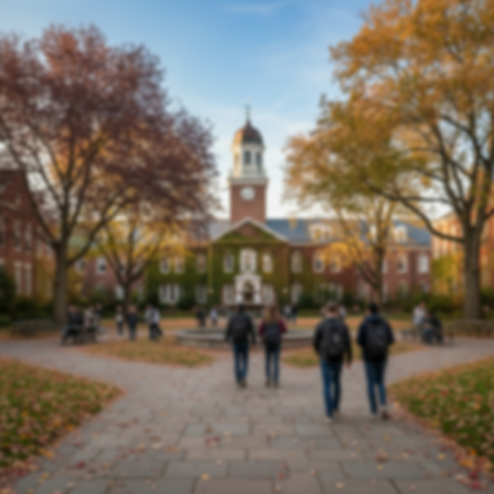 Blurred image of students walking on the UWO campus.