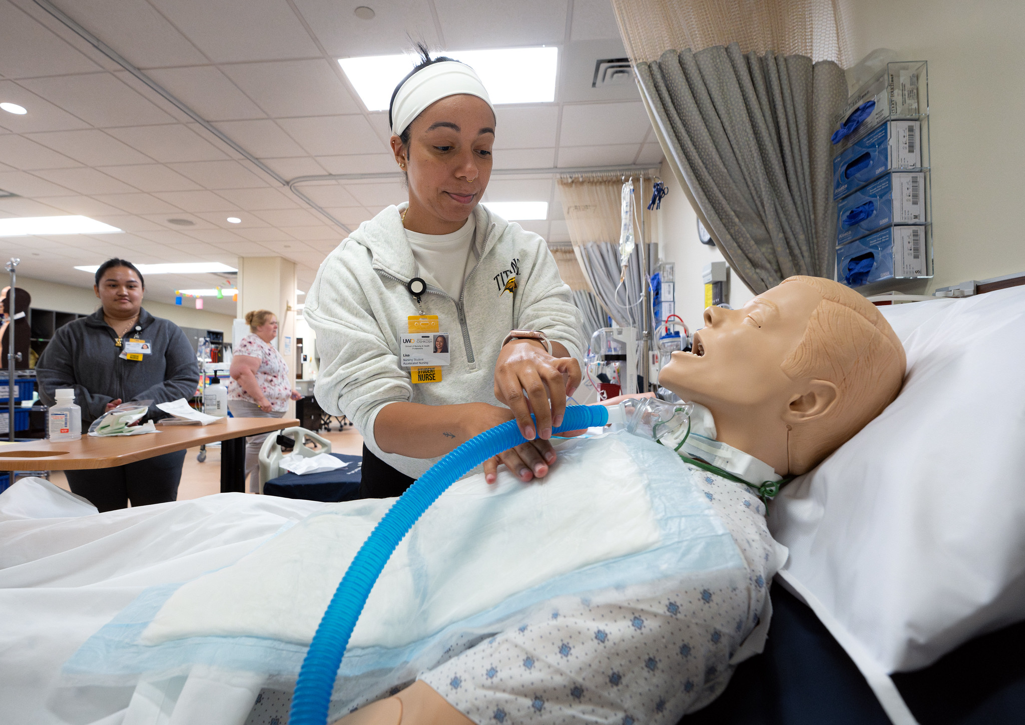 UW-Oshkosh nursing student performing